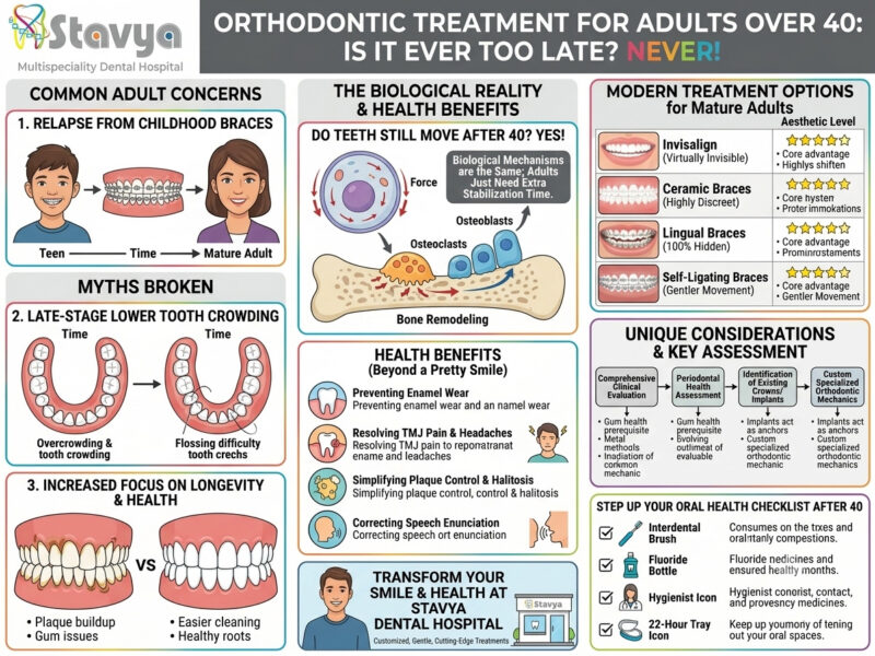 Orthodontic Treatment for Adults Over 40: Is It Ever Too Late to Straighten Your Teeth?