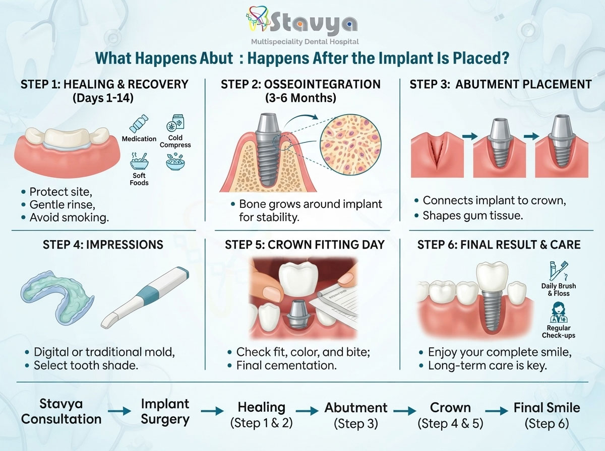 Dental Implant Abutment and Crown: What Happens After the Implant Is Placed?